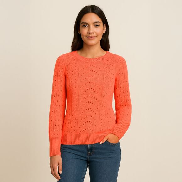 Gap Bright Coral Lightweight Sweater Sz Small - Picture 1 of 8